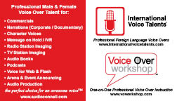 Peter K. O'Connell - audio'connell voice over talent (Card back)