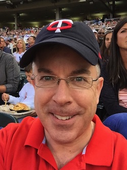  Voice Talent Peter K. O'Connell watching the Minnesota Twins play the Baltimore Orioles at Target Field (the Twins won) 