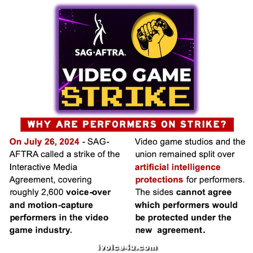 SAG AFTRA Video Game Strike 2024 ivoice4u.com