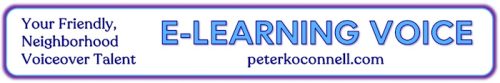 2025 Design of the E-Learning Video Voiceover Demo Banner on peterkoconnell.com