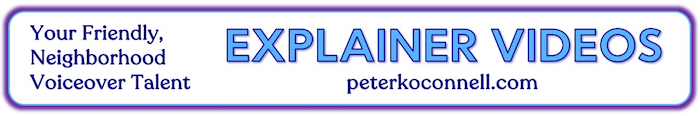 2025 Design of the Explainer Video Voiceover Demo Banner on peterkoconnell.com