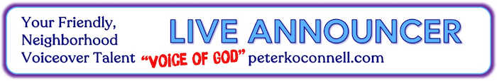 2025 Design of the Live Announcer Voiceover Demo Banner on peterkoconnell.com