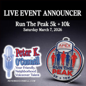 Peter K O'Connell_Live Announcer_Apex NC Chamber Run The Peak